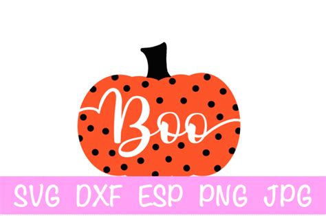 Polka Dot Boo Pumpkin Svg Graphic By Designedbymle · Creative Fabrica