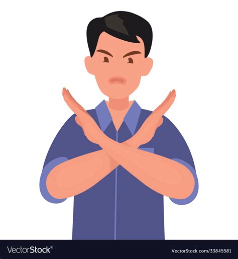 Man Shows A Gesture No Or Stop Royalty Free Vector Image