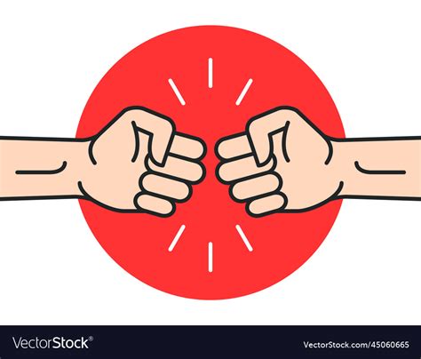 Fist Bump Icon Hand Strong Fight Royalty Free Vector Image