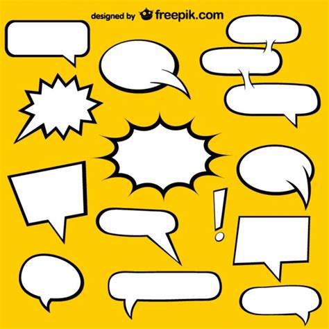 Comic Book Speech Bubbles Free Elements Vector Free Vector Clip Art Library