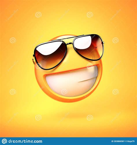 Cool Emoji Isolated On White Background Swag Emoticon With Sunglasses
