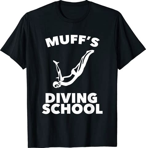 muff s diving school funny t for adult muff divers t shirt clothing shoes