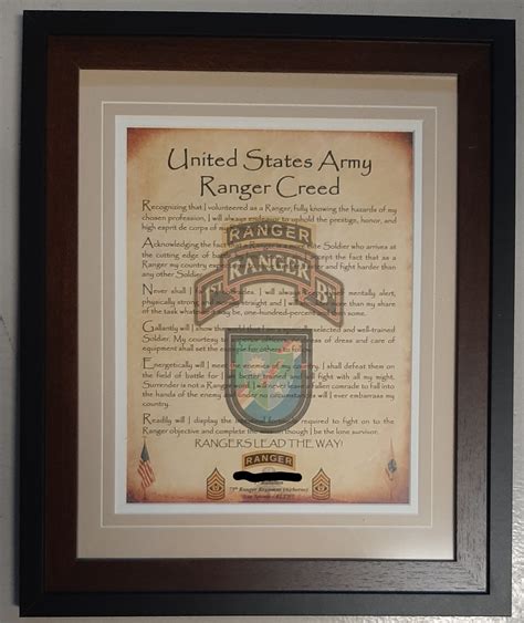 Best Army Ranger Creed Aged Parchment All Battalions Available Etsy