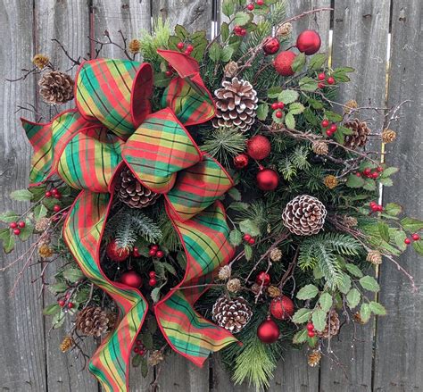 Christmas Wreaths Christmas Wreath For Door Ready To Ship Natural
