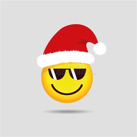 Cool Santa Claus Emoticon With Sunglasses Smiley Emoji Vector