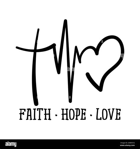 Faith Hope Love Handwritten Vector Calligraphy Lettering Text In