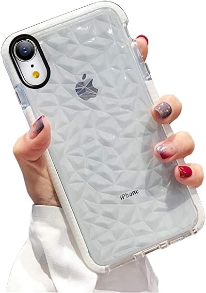 Kumtzo Compatible Iphone Xr Case Crystal Clear Slim Diamond Pattern
