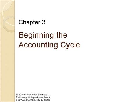 Chapter 3 Beginning The Accounting Cycle 2010 Prentice