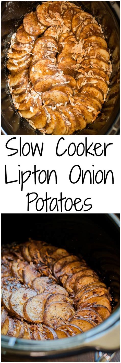 Crispy onion soup potatoes are a deliciously easy side dish. Slow Cooker Lipton Onion Potatoes - The Magical Slow ...