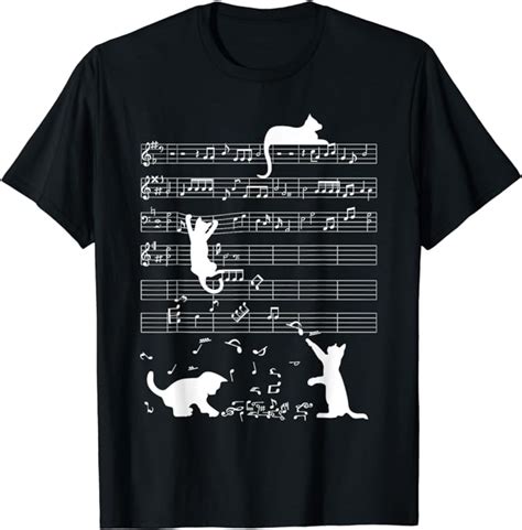 Amazon.com: Cute Cat Kitty Playing Music Clef Piano Musician Art T