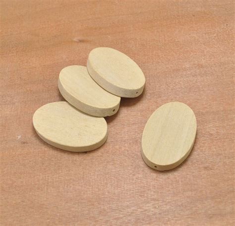 Oval Wood Beads Findings15pcs Natural Flat Oval Wood Beads Etsy