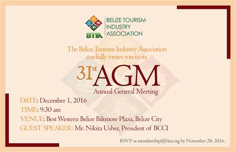Btia 31st Agm To Be Held On December 1 Belize News And Opinion On