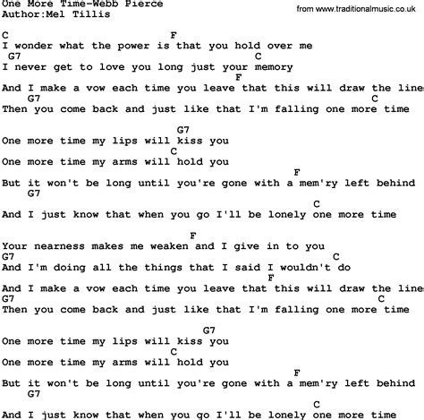 Country Musicone More Time Webb Pierce Lyrics And Chords