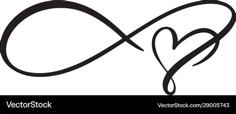 Heart Love Logo With Infinity Sign Design Vector Image