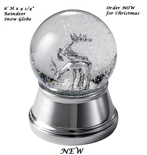 Avon Christmas Reindeer Snow Globe World Globe