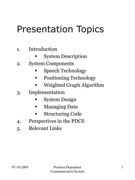 It is easy to write about something you have some knowledge about and you understand with interesting presentation topics. PPT - Presentation Topics PowerPoint Presentation, free ...