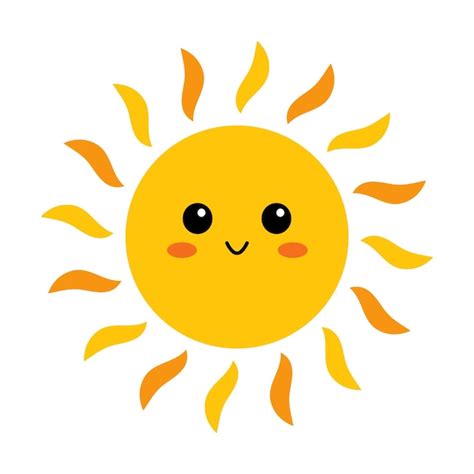 Premium Vector Vector Cute Sun With Face Funny Smiling Sun In Flat