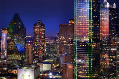 Texas Dallas Night Skyline Wallpaper For Widescreen Desktop Pc Images