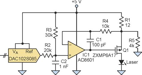Simple Circuit Drives Manages Laser Diodes Output Ad8601