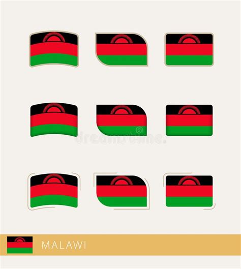 Vector Flags Of Malawi Collection Of Malawi Flags Stock Vector