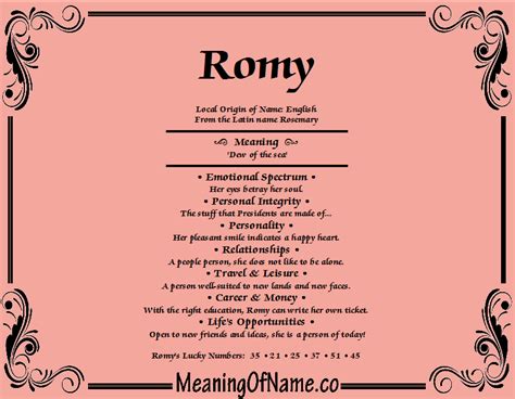 Romy Meaning Of Name