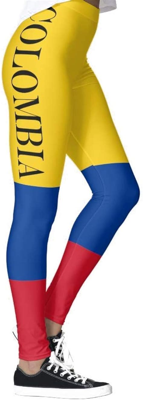 Difflamply Yoga Pants Flag Of Colombia Leggings For Women High Waist At
