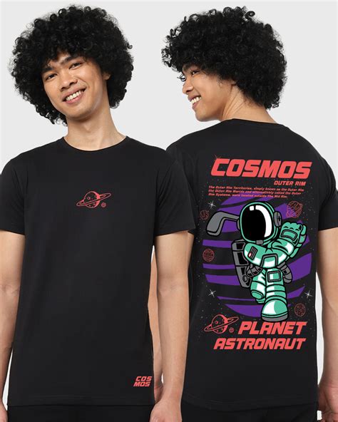 Buy Men S Black Planet Astronaut Graphic Printed T Shirt For Men Black
