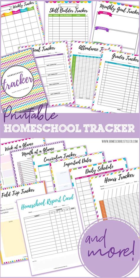 Printable Homeschool Tracker Homeschool Organization Printables