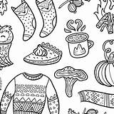Cozy Coloring Autumn Spoonflower Fabric Penguinhouse sketch template