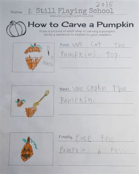 How To Carve A Pumpkin Writing Prompt Still Playing School