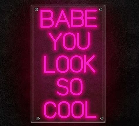 Ancient Neon Babe You Look So Cool Neon Sign Pink Neon Signs For Wall Decor Large LED Light