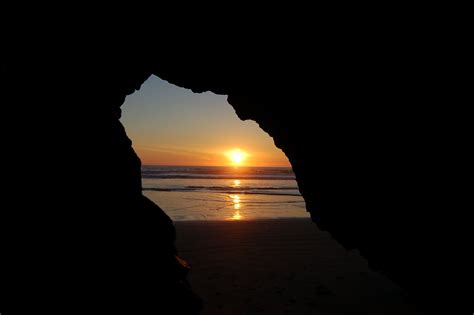 Pizmo Beach California Cave Sunset Full Hd Wallpaper And