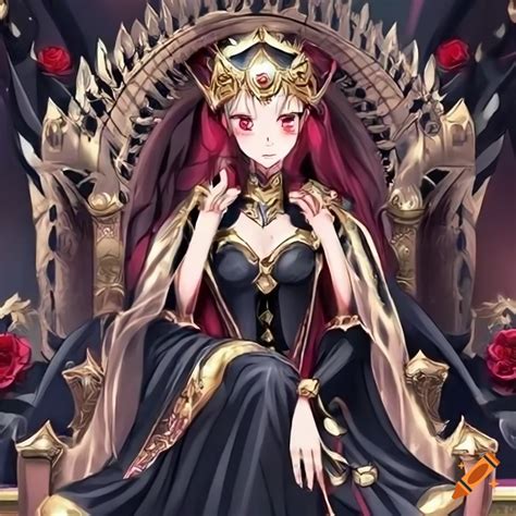 Anime Queen Sitting On A Throne