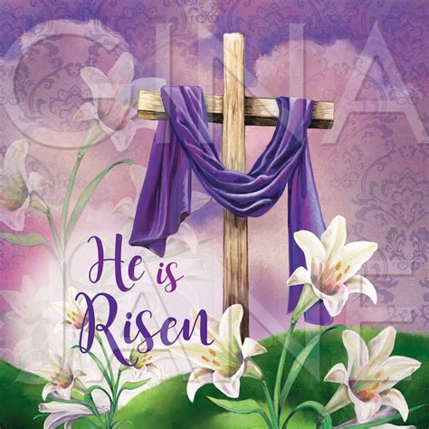 Easter He Is Risen  Artwork Easter Cross Wreath Sign Diy Etsy