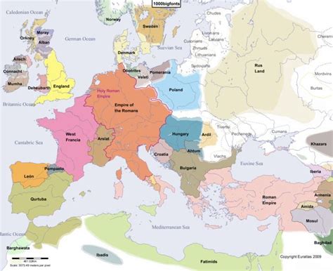 Map Of Europe In Year 1000 Europe Map Map European History