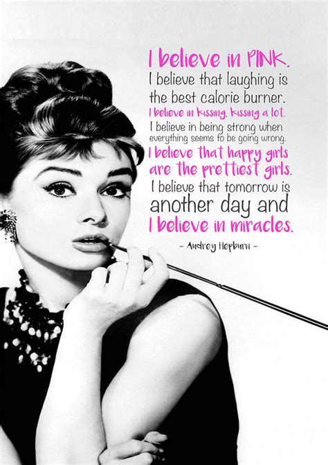 Audrey Hepburn Believe In Pink Mixed Media By Unique Canvas Art