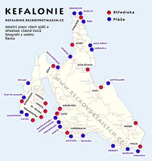 Mapa Kefalonie Ecko V Detailech