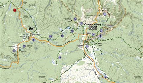 Day Hikes Of Yellowstone National Park Map Guide