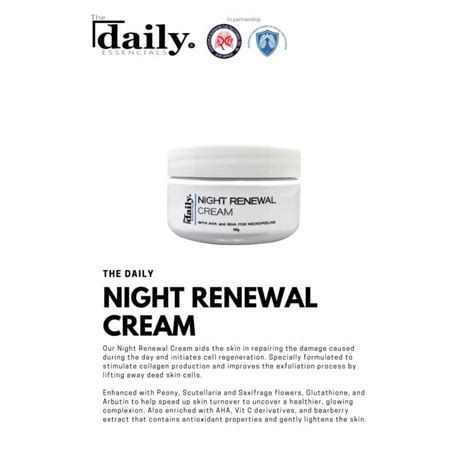 The Daily Essencials Night Renewal Cream 10g Shopee Philippines