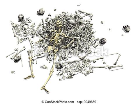 Stock Image Of Pile Of Bones With Skeleton A Pile Of Human Bones With