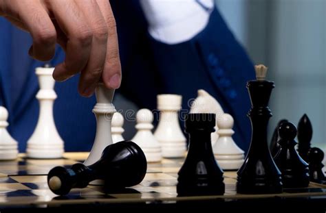 Businessman Playing Chess In Strategy Concept Stock Image Image Of
