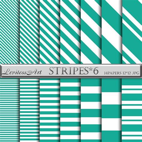 Teal Stripes Background Teal And White Stripes Digital Paper Stripe