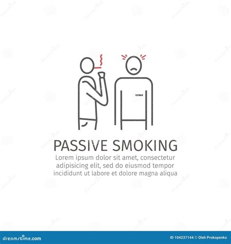passive smoking line icon stock vector illustration of silhouette 104237144