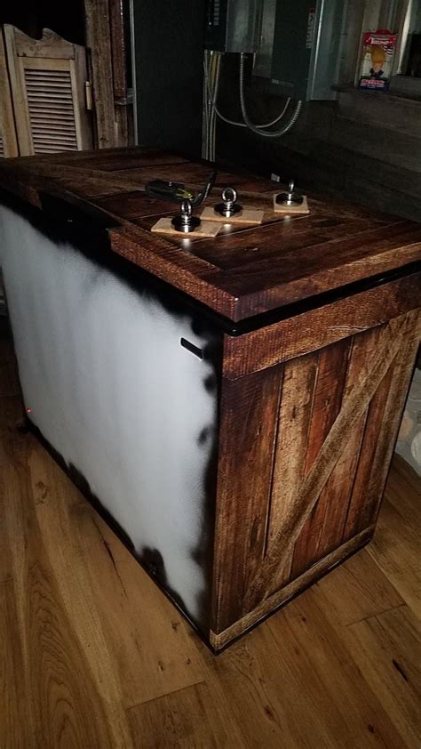 Weathered Barn Wood Crate Chest Freezer Wrap