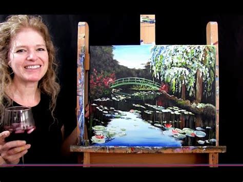 Host your own paint and sip diy painting party with this easy to replicate tutorial! Learn to paint MONET WATER LILY POND with acrylics | Paint ...