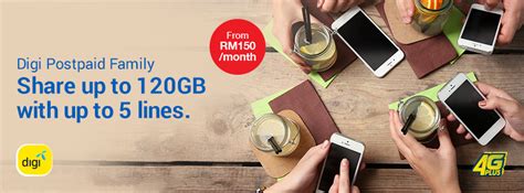 Looking for a postpaid plan to use for your business? Digi Postpaid Family Plan: Up to 5 lines and 120GB Internet