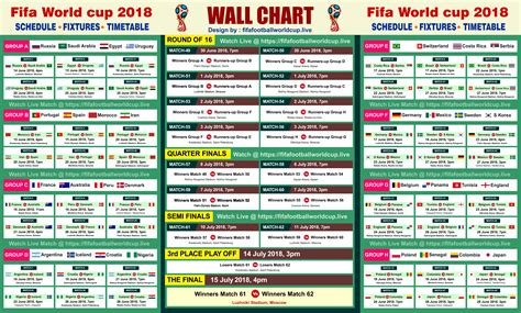Fifa unveiled the official schedule and dates for the 21st edition of football world cup in russia. Printable Fifa World cup 2018 Schedule in Eye Catche ...