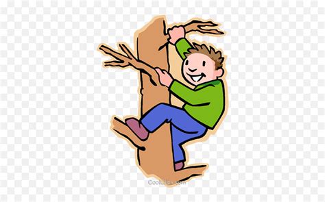 Boy Climbing Tree Royalty Free Vector Clip Art Illustration Cartoon