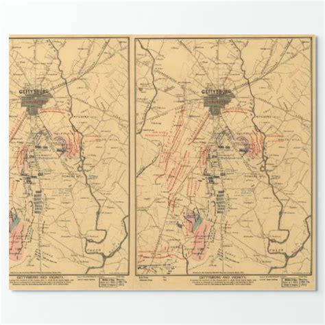 Gettysburg And Vicinity Troop Positions July 3 1863 Wrapping Paper Zazzle