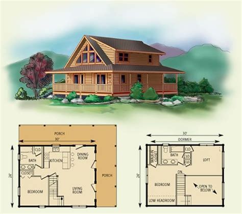 2 Bedrooms Log Cabin Floorplan Cabin House Plans Log Cabin Floor